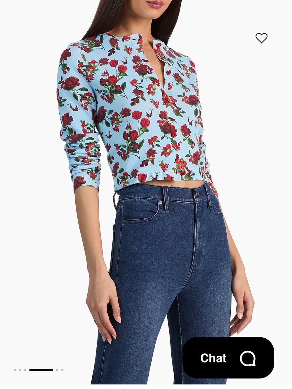 NWOT Alice + Olivia CARSON FLORAL STRETCH CARDIGAN Size XS